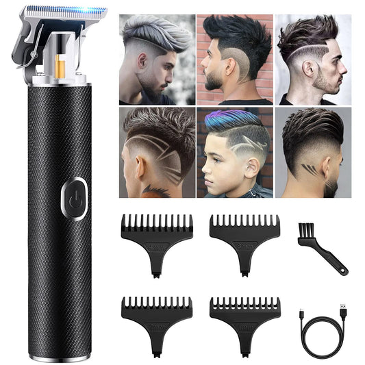Hair Trimmer, Professional Detailer Hair Trimmer, Men's Electric Hair Trimmer, Wireless Precision Trimmer, Contour Trimmer, Easy Trim Razor with USB, Quick Charging T Blade Trimmer for Men