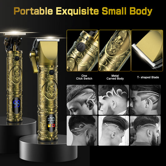 Professional Hair Clipper Kit, Hair Cutter for Men, Electric Shaver Beard LCD Screen USB Rechargeable Portable Trimmer, for Hair Trimmer Kit and Beard Trimmer