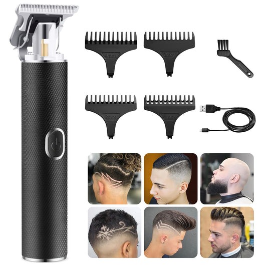 Hair Trimmer, Professional Detailer Hair Trimmer, Men's Electric Hair Trimmer, Wireless Precision Trimmer, Contour Trimmer, Easy Trim Razor with USB, Quick Charging T Blade Trimmer for Men
