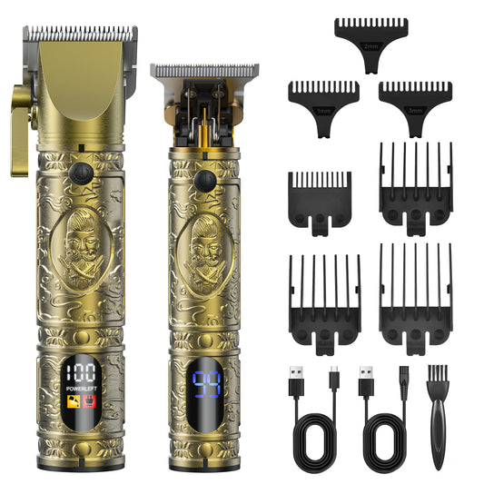 Professional Hair Clipper Kit, Hair Cutter for Men, Electric Shaver Beard LCD Screen USB Rechargeable Portable Trimmer, for Hair Trimmer Kit and Beard Trimmer