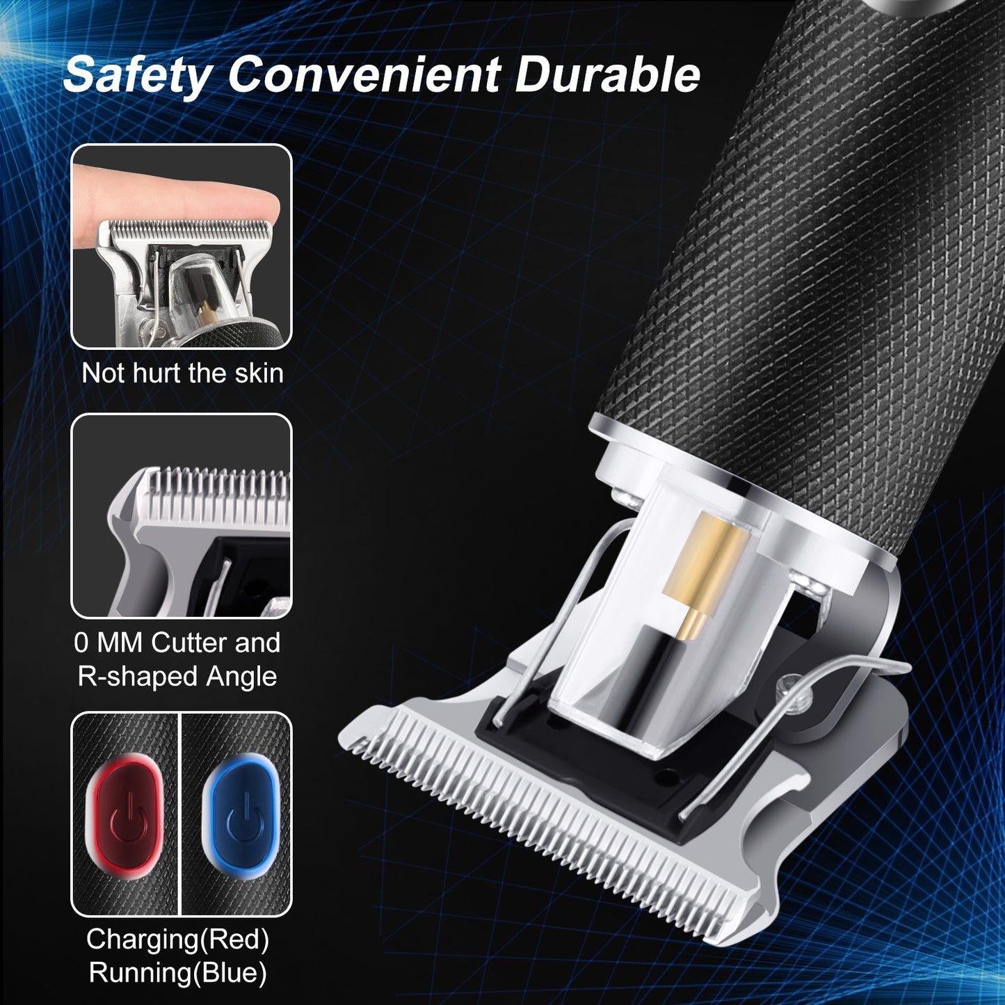 Hair Trimmer, Professional Detailer Hair Trimmer, Men's Electric Hair Trimmer, Wireless Precision Trimmer, Contour Trimmer, Easy Trim Razor with USB, Quick Charging T Blade Trimmer for Men